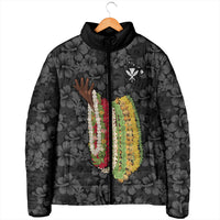 Hawaii Lei Kamehameha Padded Jacket Ele'ele Seamless Pattern Hibiscus Flower