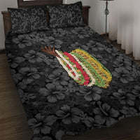 Hawaii Lei Kamehameha Quilt Bed Set Ele'ele Seamless Pattern Hibiscus Flower