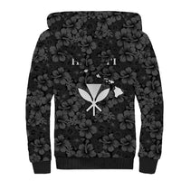 Hawaii Lei Kamehameha Sherpa Hoodie Ele'ele Seamless Pattern Hibiscus Flower