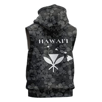 Hawaii Lei Kamehameha Sleeveless Zip Hoodie Ele'ele Seamless Pattern Hibiscus Flower LT9 - Polynesian Pride
