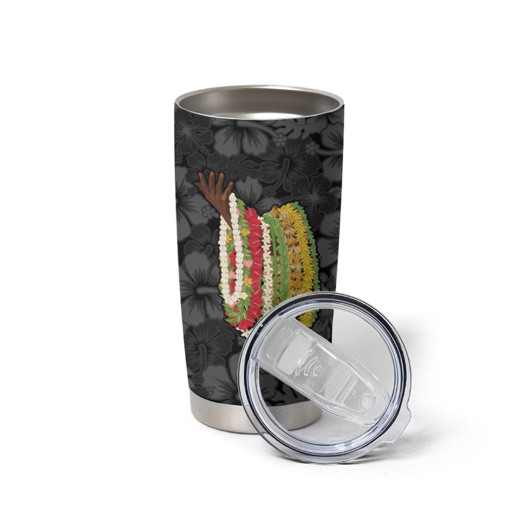 Hawaii Lei Kamehameha Tumbler Cup Ele'ele Seamless Pattern Hibiscus Flower