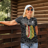 Hawaii Lei Kamehameha Women Polo Shirt Ele'ele Seamless Pattern Hibiscus Flower LT9 - Polynesian Pride
