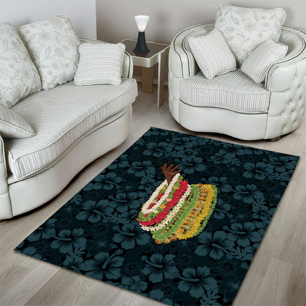Hawaii Lei Kamehameha Area Rug Uliuli Seamless Pattern Hibiscus Flower