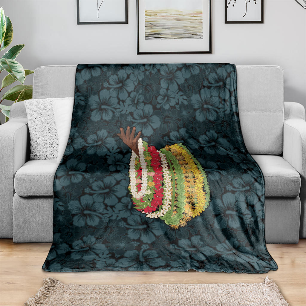 Hawaii Lei Kamehameha Blanket Uliuli Seamless Pattern Hibiscus Flower