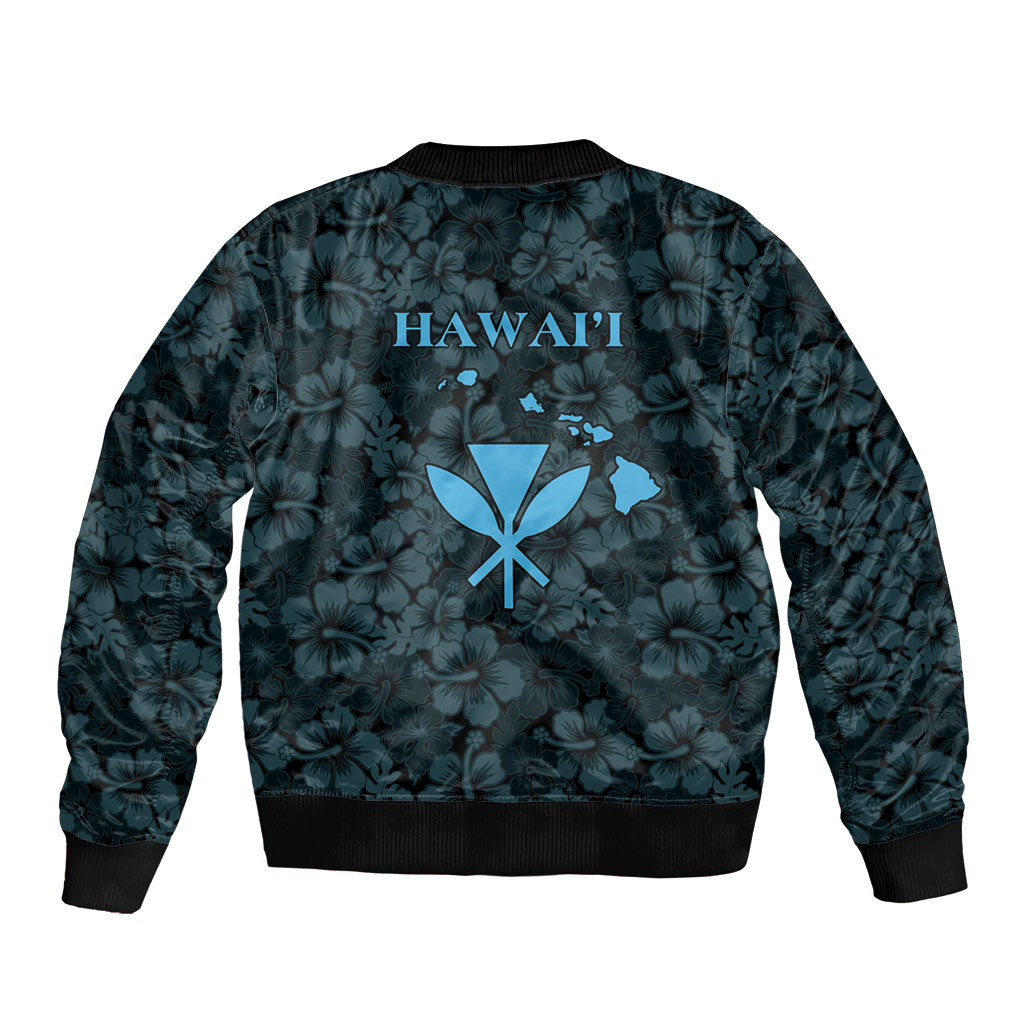 Hawaii Lei Kamehameha Bomber Jacket Uliuli Seamless Pattern Hibiscus Flower