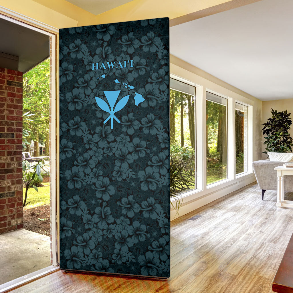 Hawaii Lei Kamehameha Door Cover Uliuli Seamless Pattern Hibiscus Flower