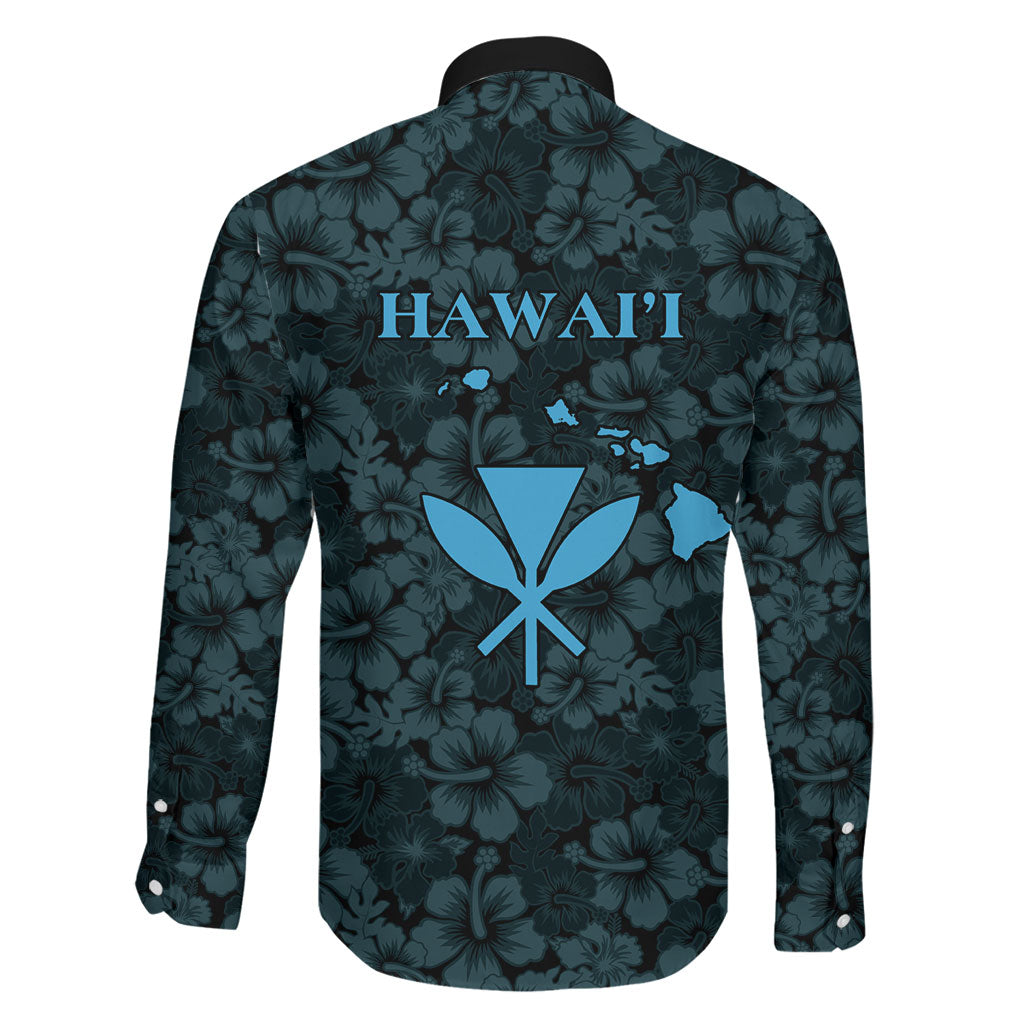 Hawaii Lei Kamehameha Family Matching Long Sleeve Bodycon Dress and Hawaiian Shirt Uliuli Seamless Pattern Hibiscus Flower