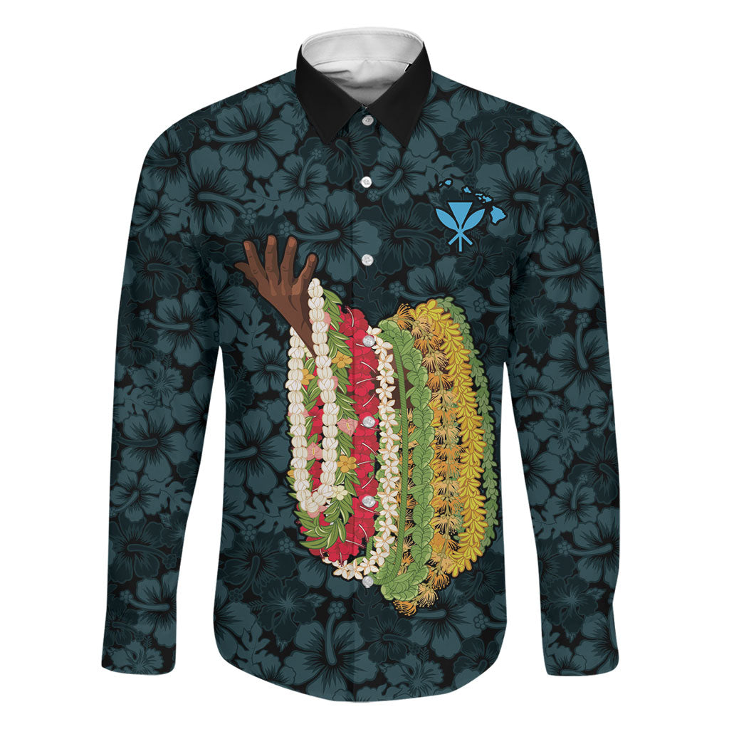 Hawaii Lei Kamehameha Family Matching Tank Maxi Dress and Hawaiian Shirt Uliuli Seamless Pattern Hibiscus Flower