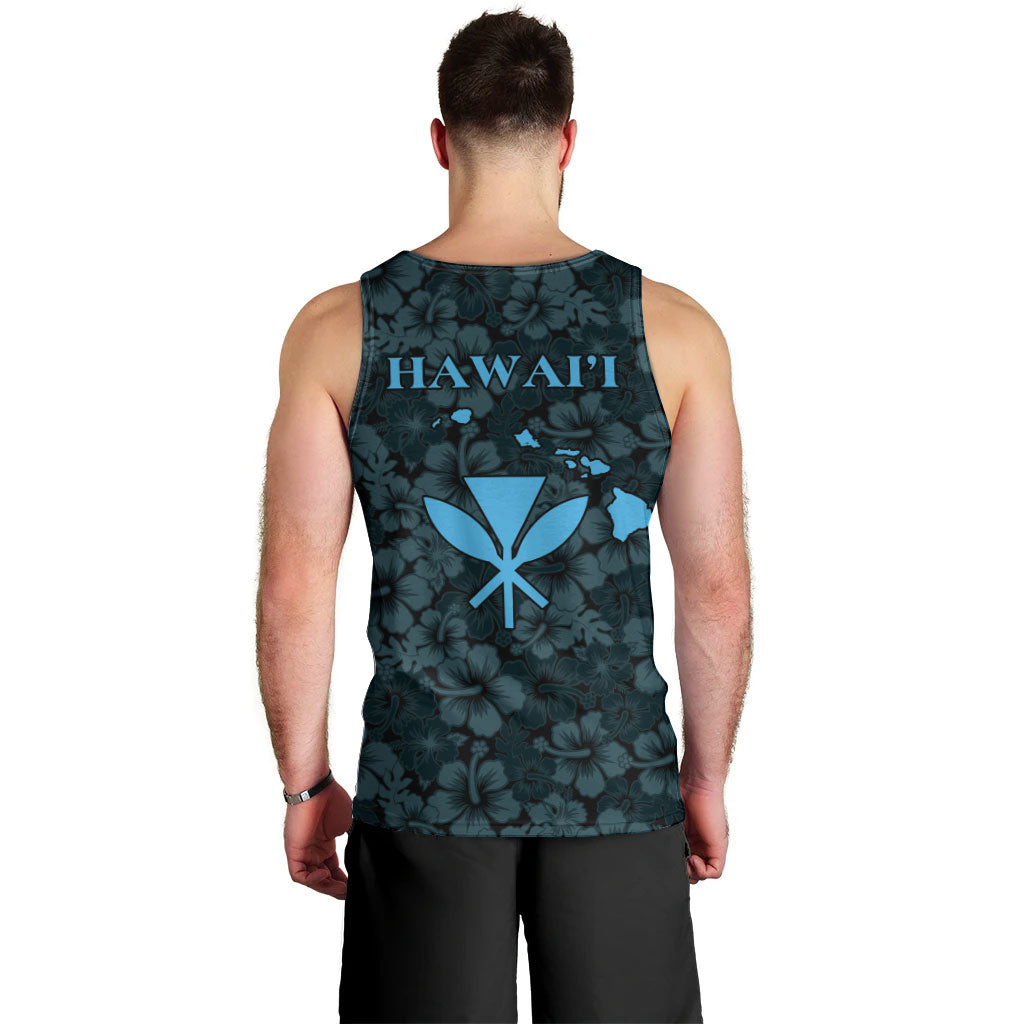 Hawaii Lei Kamehameha Men Tank Top Uliuli Seamless Pattern Hibiscus Flower