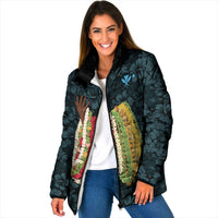 Hawaii Lei Kamehameha Padded Jacket Uliuli Seamless Pattern Hibiscus Flower