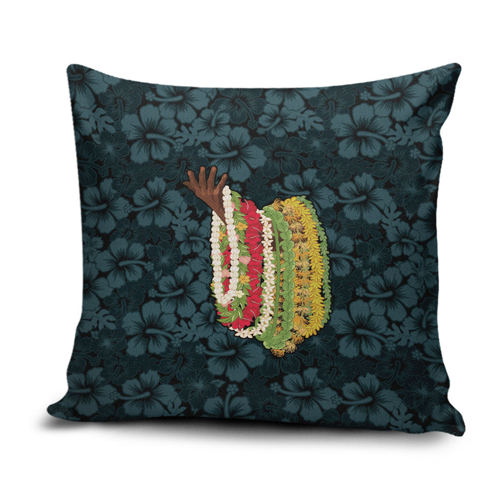 Hawaii Lei Kamehameha Pillow Cover Uliuli Seamless Pattern Hibiscus Flower