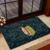 Hawaii Lei Kamehameha Rubber Doormat Uliuli Seamless Pattern Hibiscus Flower