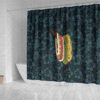 Hawaii Lei Kamehameha Shower Curtain Uliuli Seamless Pattern Hibiscus Flower
