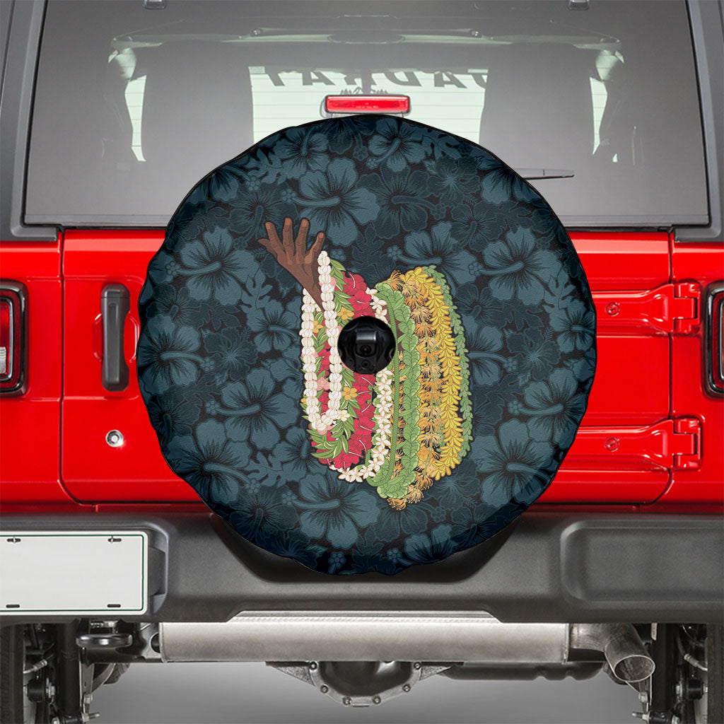 Hawaii Lei Kamehameha Spare Tire Cover Uliuli Seamless Pattern Hibiscus Flower