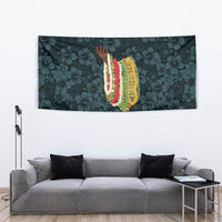 Hawaii Lei Kamehameha Tapestry Uliuli Seamless Pattern Hibiscus Flower