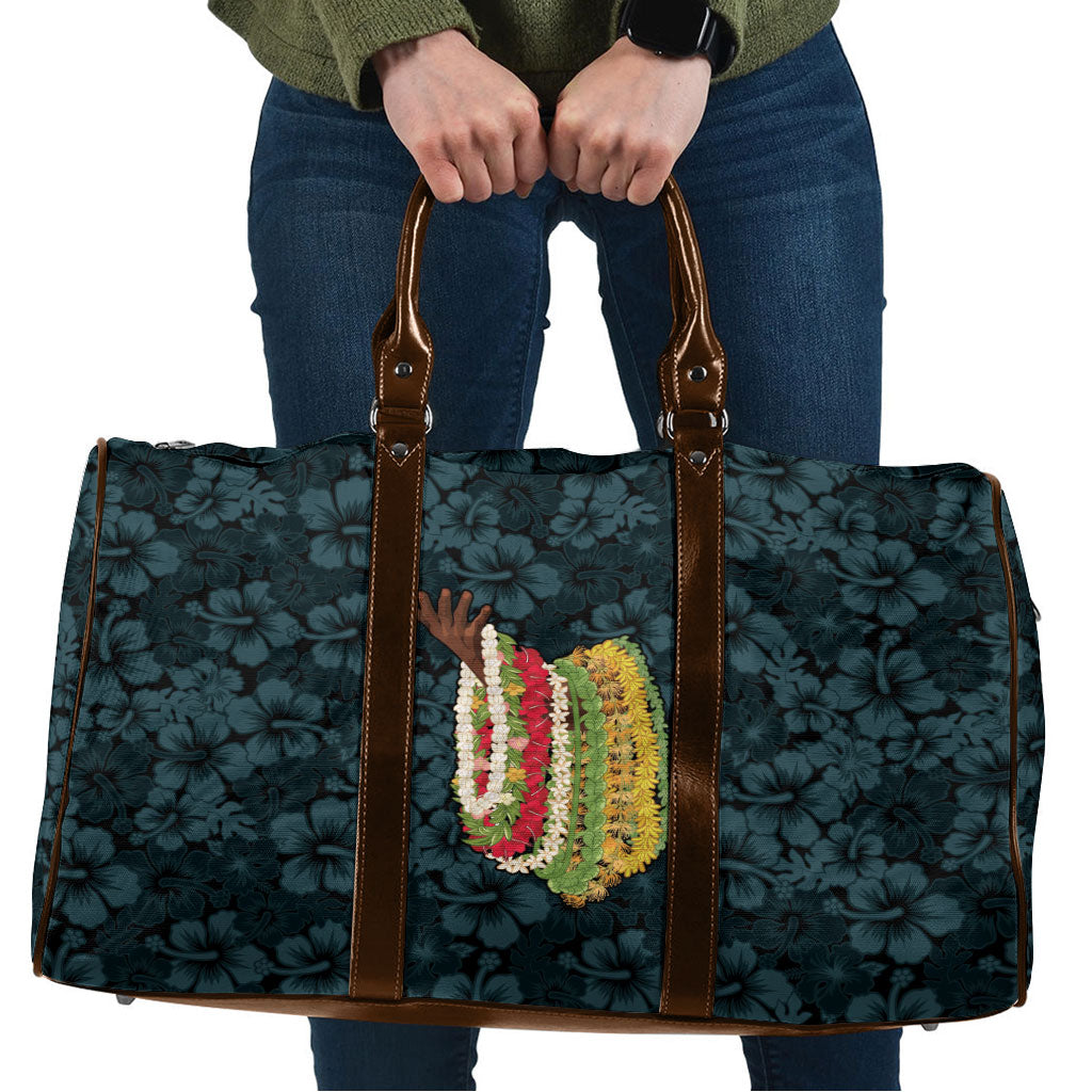 Hawaii Lei Kamehameha Travel Bag Uliuli Seamless Pattern Hibiscus Flower