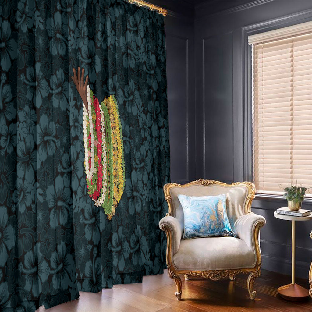 Hawaii Lei Kamehameha Window Curtain Uliuli Seamless Pattern Hibiscus Flower