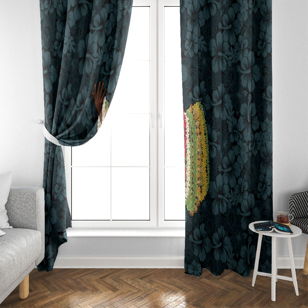 Hawaii Lei Kamehameha Window Curtain Uliuli Seamless Pattern Hibiscus Flower