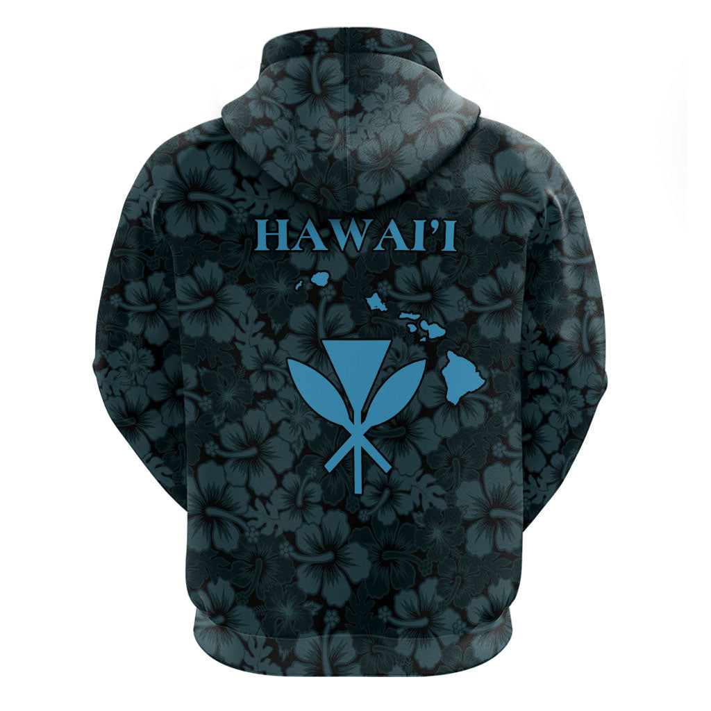 Hawaii Lei Kamehameha Zip Hoodie Uliuli Seamless Pattern Hibiscus Flower
