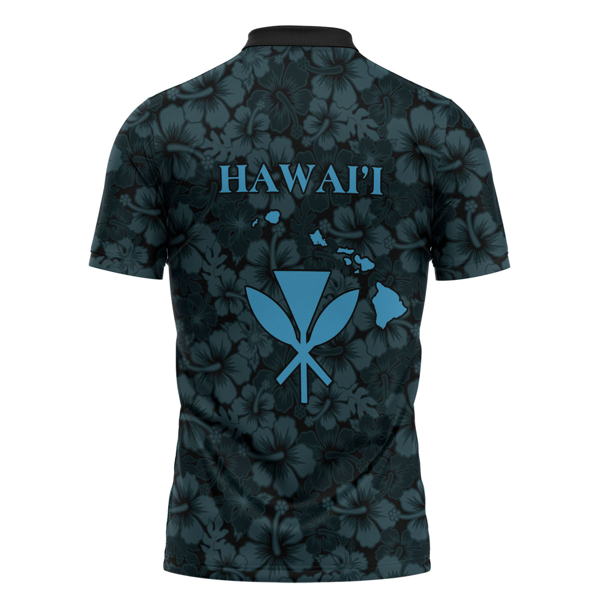 Hawaii Lei Kamehameha Zipper Polo Shirt Uliuli Seamless Pattern Hibiscus Flower LT9 - Polynesian Pride