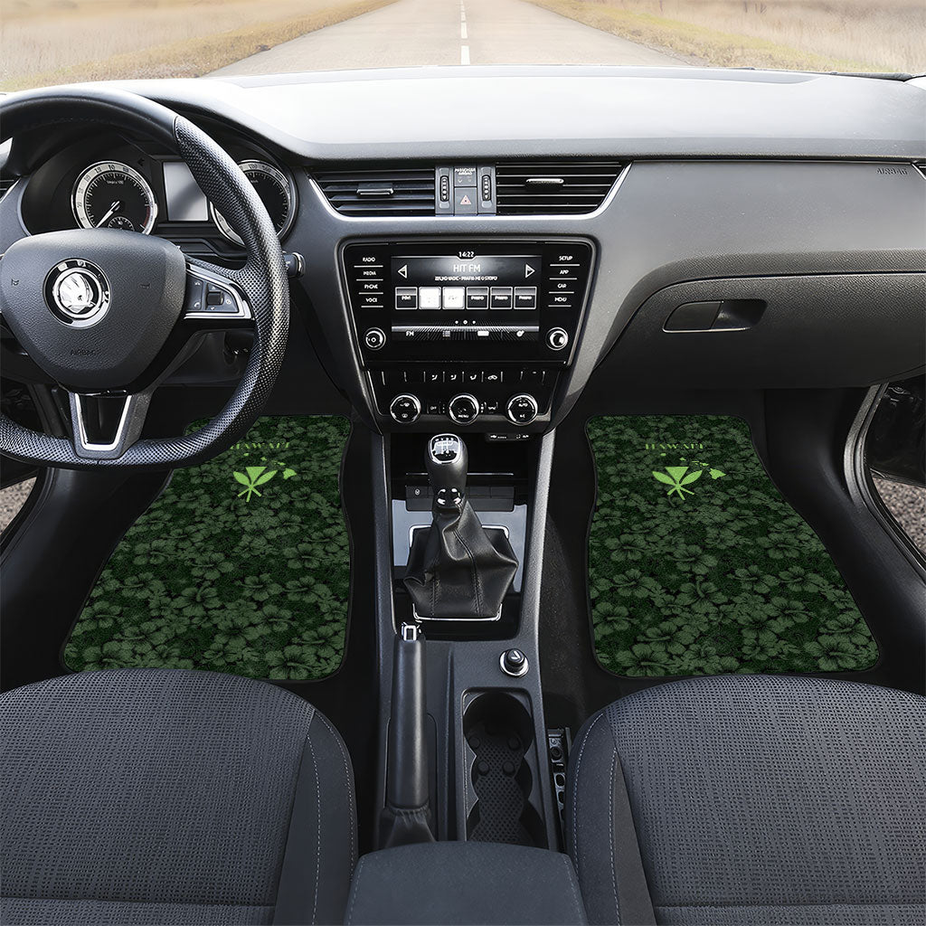 Hawaii Lei Kamehameha Car Mats Oma'oma'o Seamless Pattern Hibiscus Flower