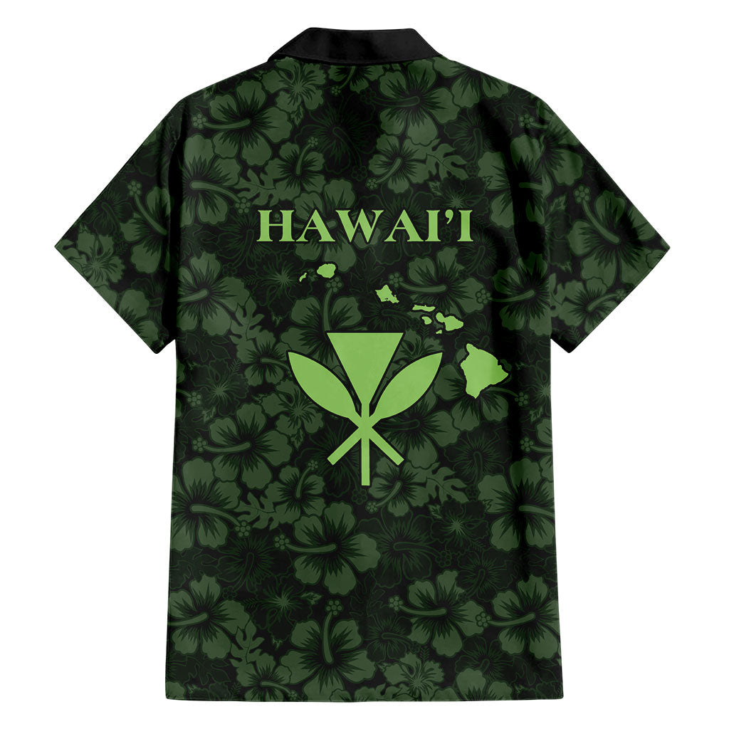 Hawaii Lei Kamehameha Family Matching Tank Maxi Dress and Hawaiian Shirt Oma'oma'o Seamless Pattern Hibiscus Flower