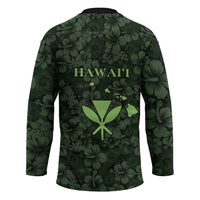 Hawaii Lei Kamehameha Hockey Jersey Oma'oma'o Seamless Pattern Hibiscus Flower