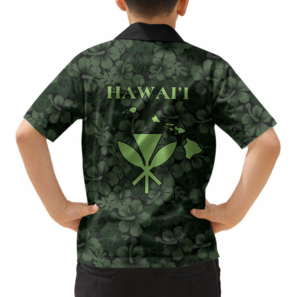 Hawaii Lei Kamehameha Kid Hawaiian Shirt Oma'oma'o Seamless Pattern Hibiscus Flower LT9 - Polynesian Pride