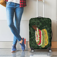 Hawaii Lei Kamehameha Luggage Cover Oma'oma'o Seamless Pattern Hibiscus Flower