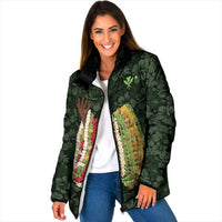 Hawaii Lei Kamehameha Padded Jacket Oma'oma'o Seamless Pattern Hibiscus Flower
