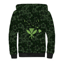 Hawaii Lei Kamehameha Sherpa Hoodie Oma'oma'o Seamless Pattern Hibiscus Flower