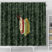 Hawaii Lei Kamehameha Shower Curtain Oma'oma'o Seamless Pattern Hibiscus Flower LT9 - Polynesian Pride
