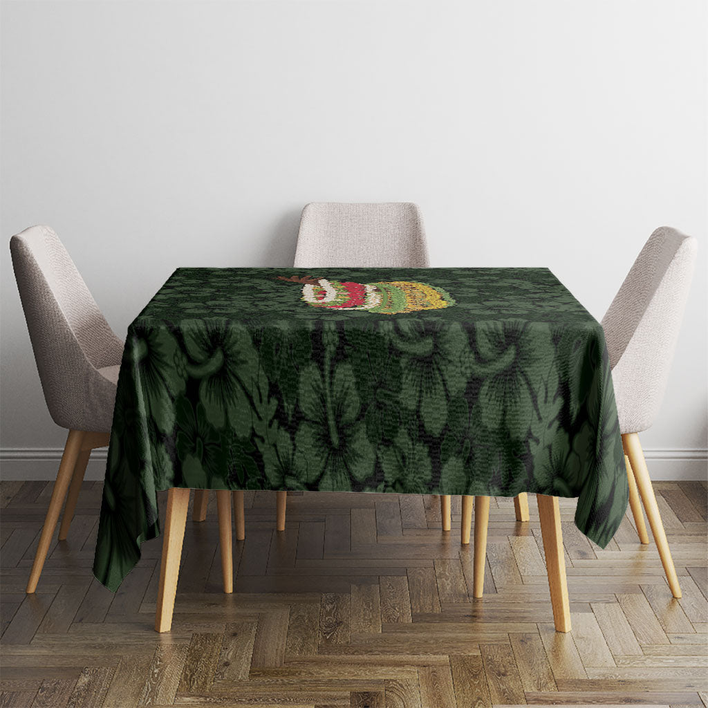 Hawaii Lei Kamehameha Tablecloth Oma'oma'o Seamless Pattern Hibiscus Flower