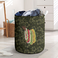 Hawaii Lei Kamehameha Laundry Basket Melemele Seamless Pattern Hibiscus Flower