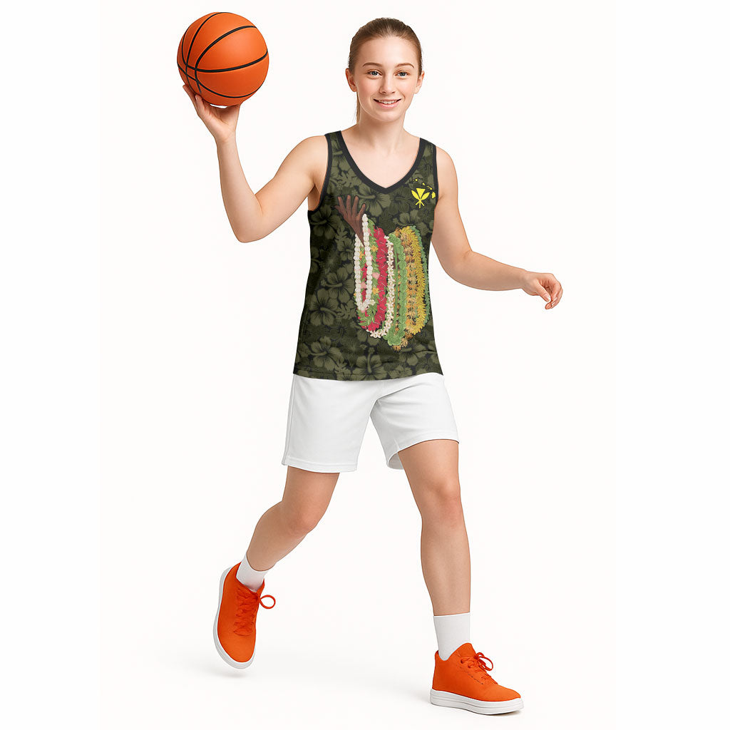 Hawaii Lei Kamehameha Basketball Jersey Melemele Seamless Pattern Hibiscus Flower