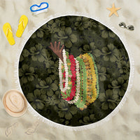 Hawaii Lei Kamehameha Beach Blanket Melemele Seamless Pattern Hibiscus Flower