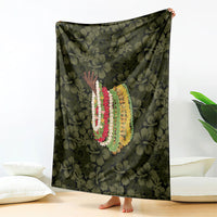 Hawaii Lei Kamehameha Blanket Melemele Seamless Pattern Hibiscus Flower