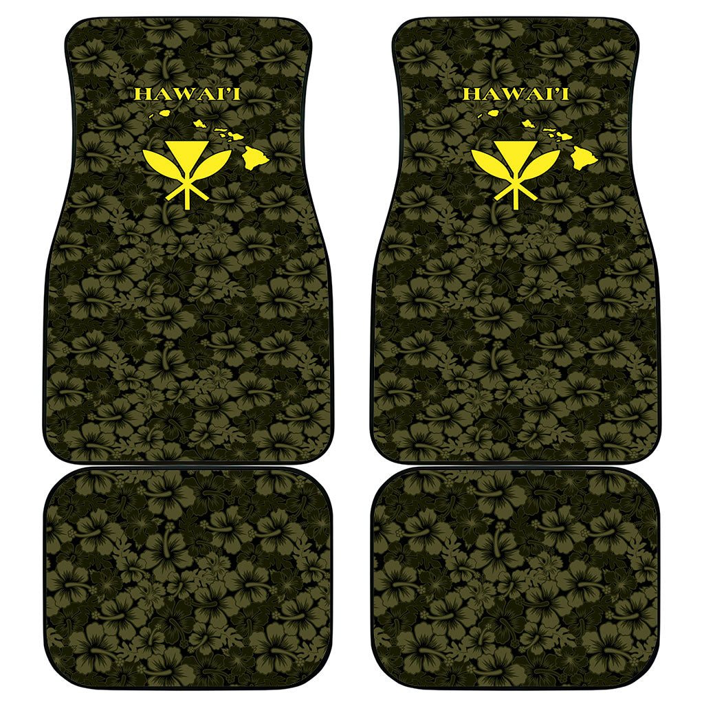 Hawaii Lei Kamehameha Car Mats Melemele Seamless Pattern Hibiscus Flower LT9 - Polynesian Pride