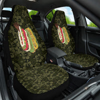 Hawaii Lei Kamehameha Car Seat Cover Melemele Seamless Pattern Hibiscus Flower
