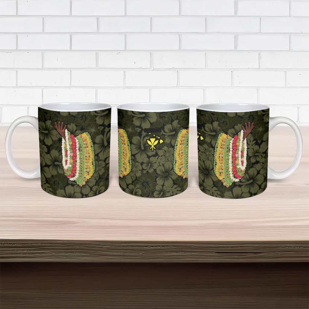 Hawaii Lei Kamehameha Ceramic Mug Melemele Seamless Pattern Hibiscus Flower