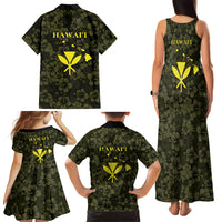 Hawaii Lei Kamehameha Family Matching Tank Maxi Dress and Hawaiian Shirt Melemele Seamless Pattern Hibiscus Flower