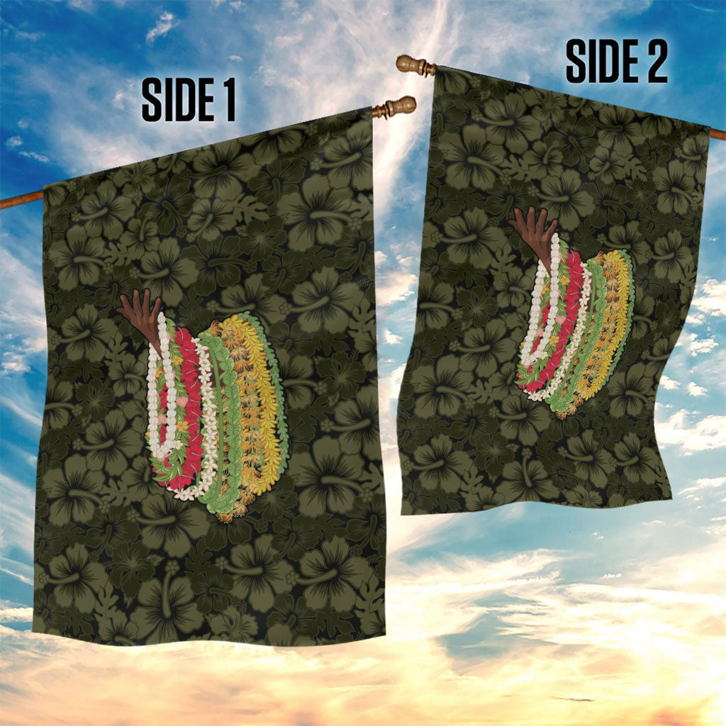 Hawaii Lei Kamehameha Garden Flag Melemele Seamless Pattern Hibiscus Flower