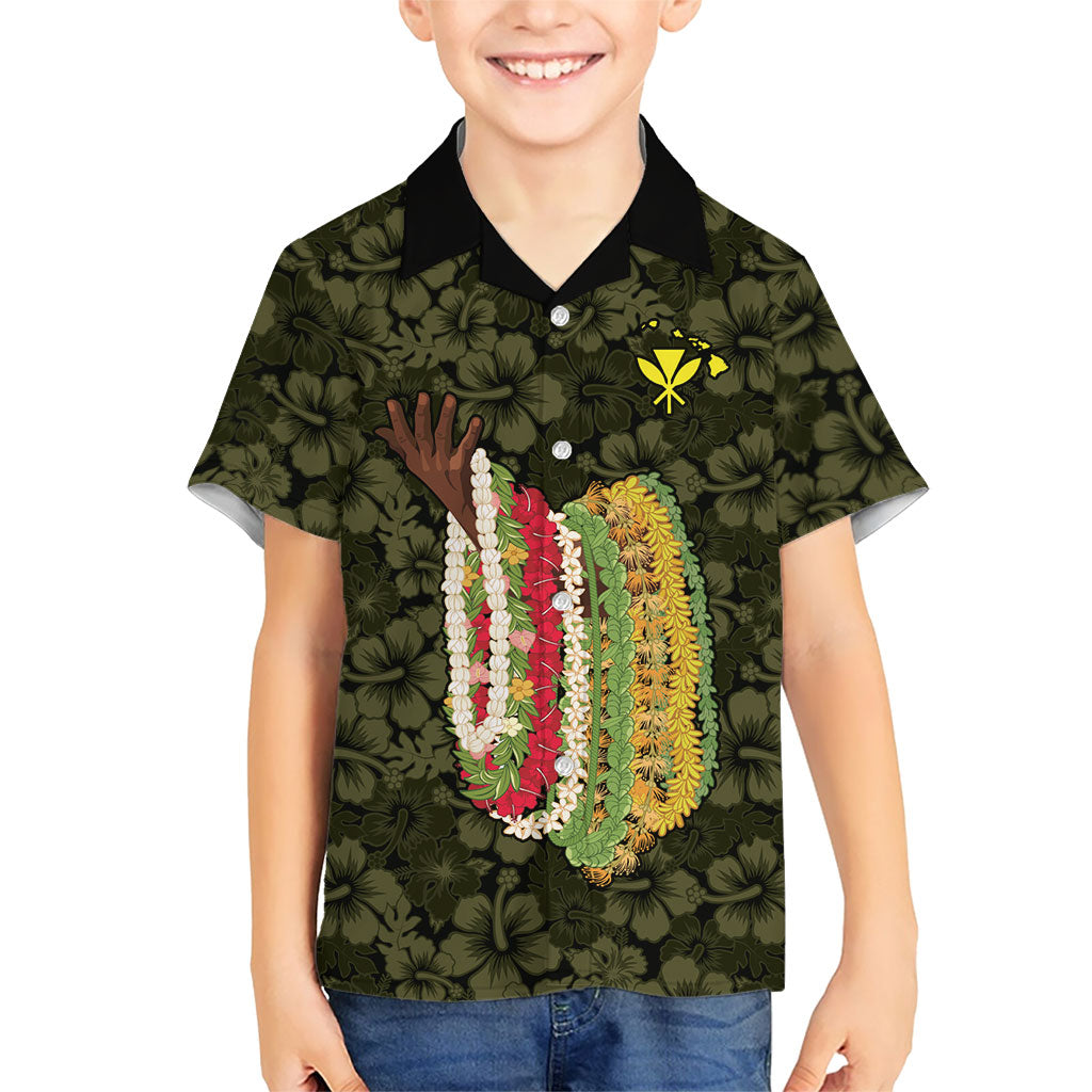 Hawaii Lei Kamehameha Hawaiian Shirt Melemele Seamless Pattern Hibiscus Flower