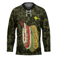 Hawaii Lei Kamehameha Hockey Jersey Melemele Seamless Pattern Hibiscus Flower