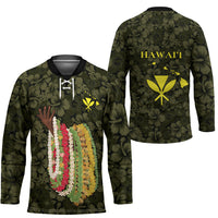 Hawaii Lei Kamehameha Hockey Jersey Melemele Seamless Pattern Hibiscus Flower