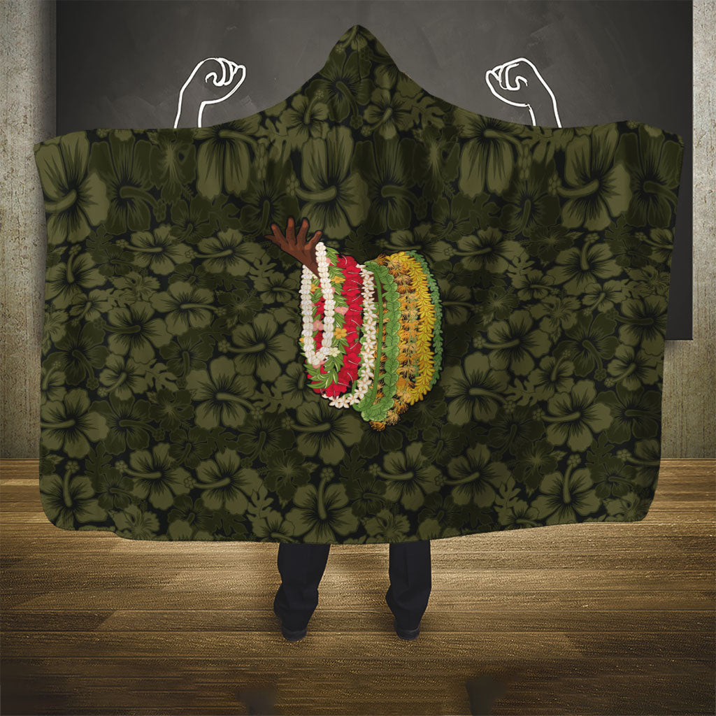 Hawaii Lei Kamehameha Hooded Blanket Melemele Seamless Pattern Hibiscus Flower