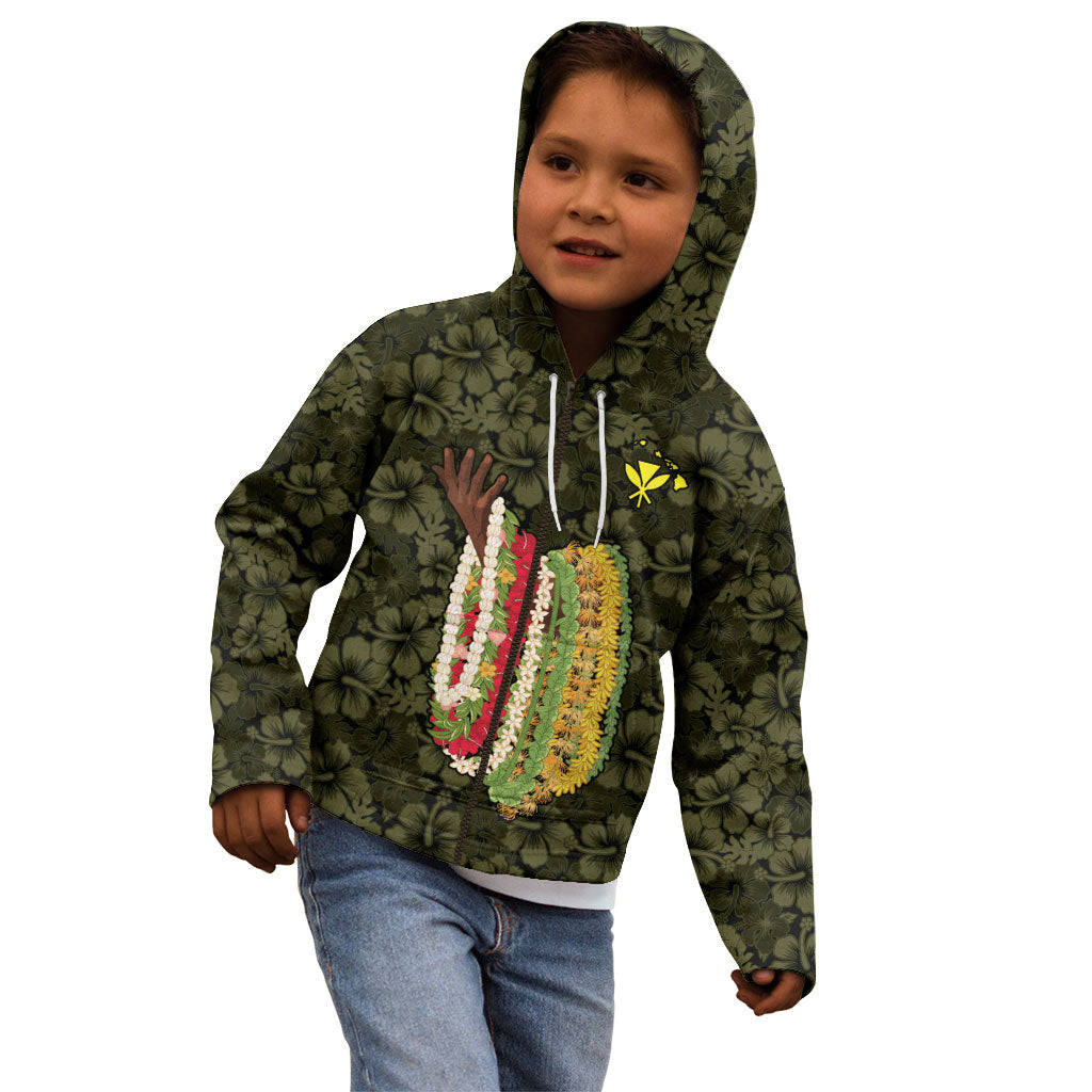 Hawaii Lei Kamehameha Kid Hoodie Melemele Seamless Pattern Hibiscus Flower