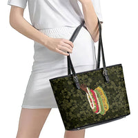 Hawaii Lei Kamehameha Leather Tote Bag Melemele Seamless Pattern Hibiscus Flower LT9 - Polynesian Pride