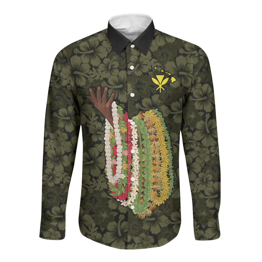 Hawaii Lei Kamehameha Long Sleeve Button Shirt Melemele Seamless Pattern Hibiscus Flower LT9 Unisex Yellow - Polynesian Pride