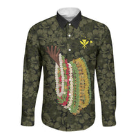 Hawaii Lei Kamehameha Long Sleeve Button Shirt Melemele Seamless Pattern Hibiscus Flower LT9 Unisex Yellow - Polynesian Pride